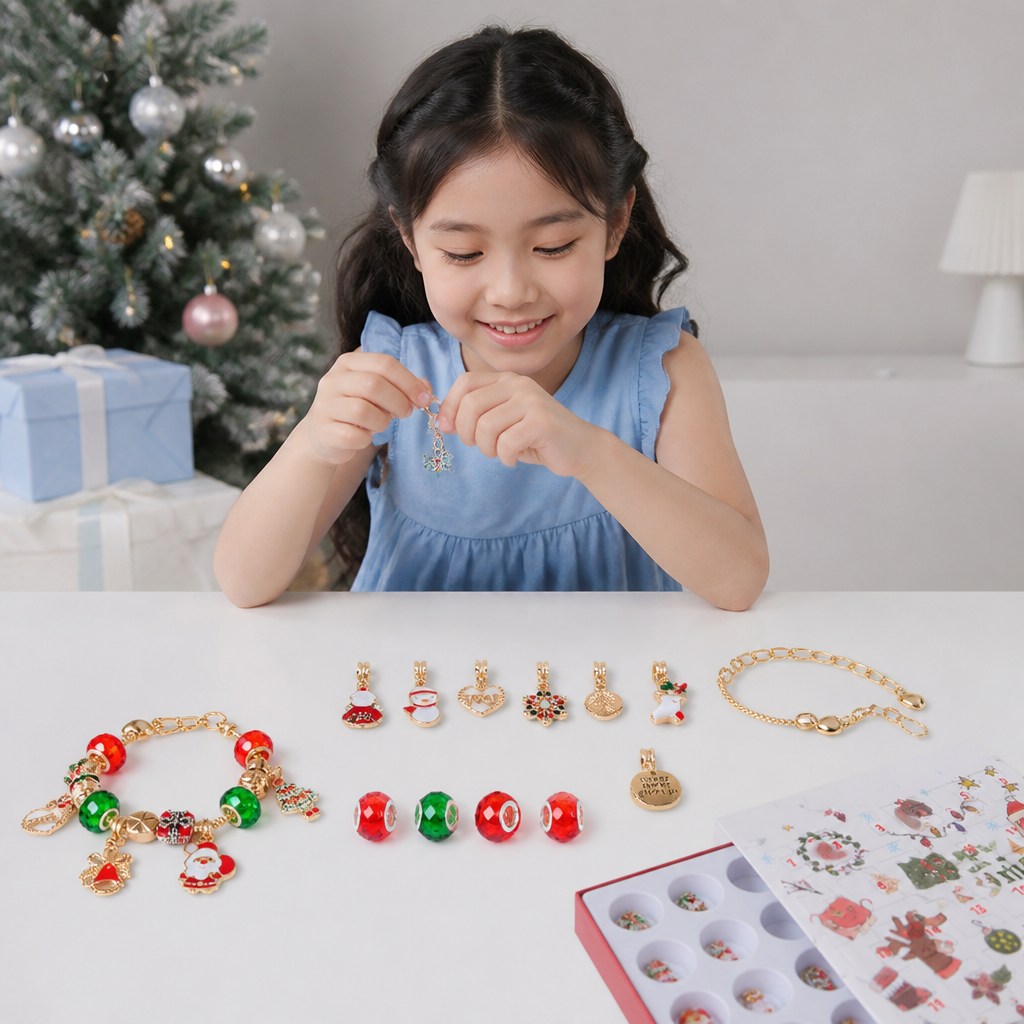 24-Day Christmas Bracelet Advent Calendar – DIY Jewelry-Making Kit for Girls
