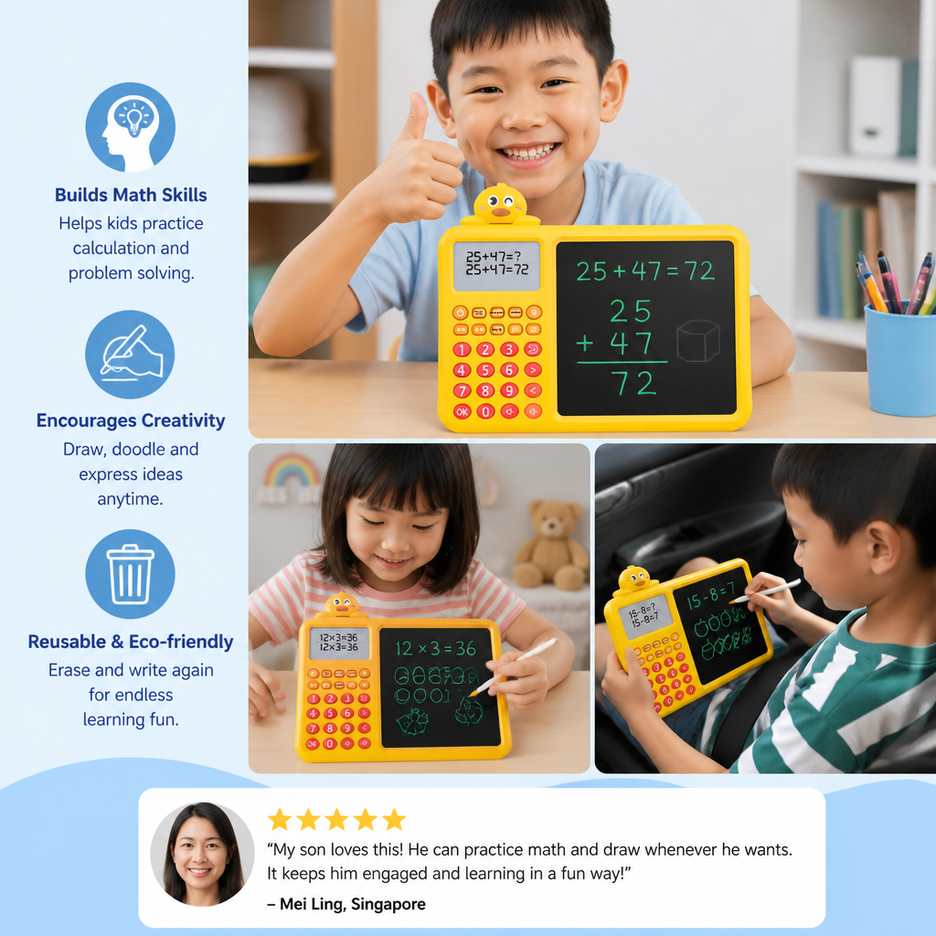 Interactive Math Drawing & Erase Learning Set for Kids