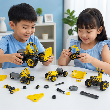 10-in-1 Creative Electric Construction Truck Building Set for Kids