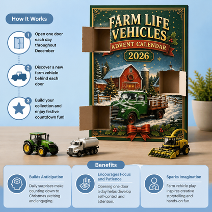 24-Day Farm Vehicles Christmas Advent Calendar