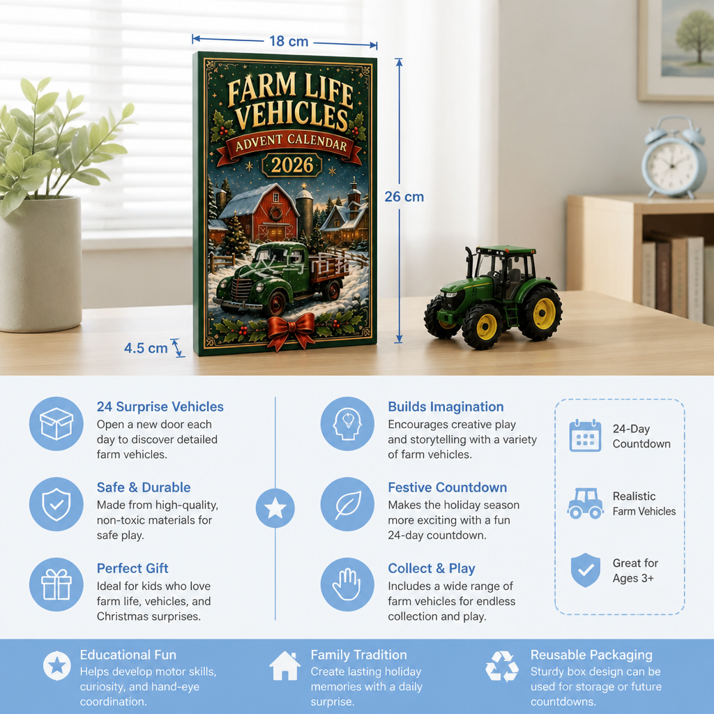 24-Day Farm Vehicles Christmas Advent Calendar