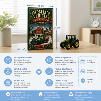 24-Day Farm Vehicles Christmas Advent Calendar