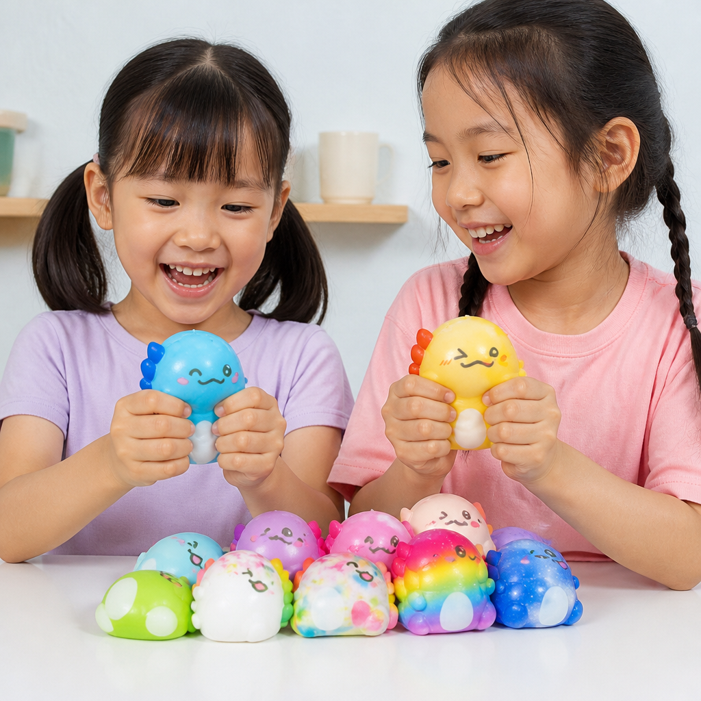 24-Pack Soft Axolotl Squishy Stress Relief Toys