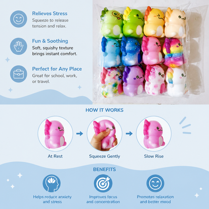 24-Pack Soft Axolotl Squishy Stress Relief Toys