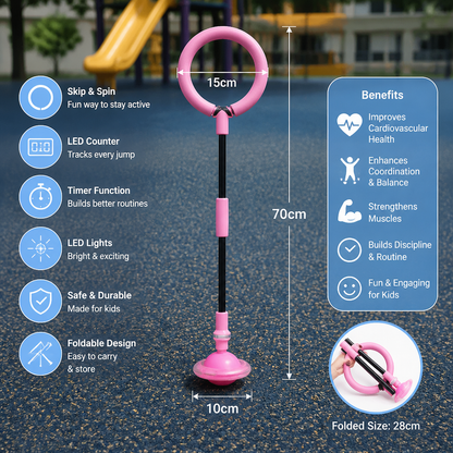 3-in-1 LED Skip Ball with Jump Counter & Timer for Kids