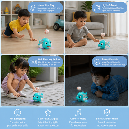 Interactive Floating Ball Fish Toy with Lights & Music