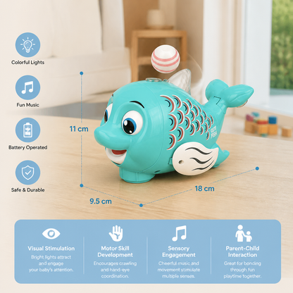 Interactive Floating Ball Fish Toy with Lights & Music