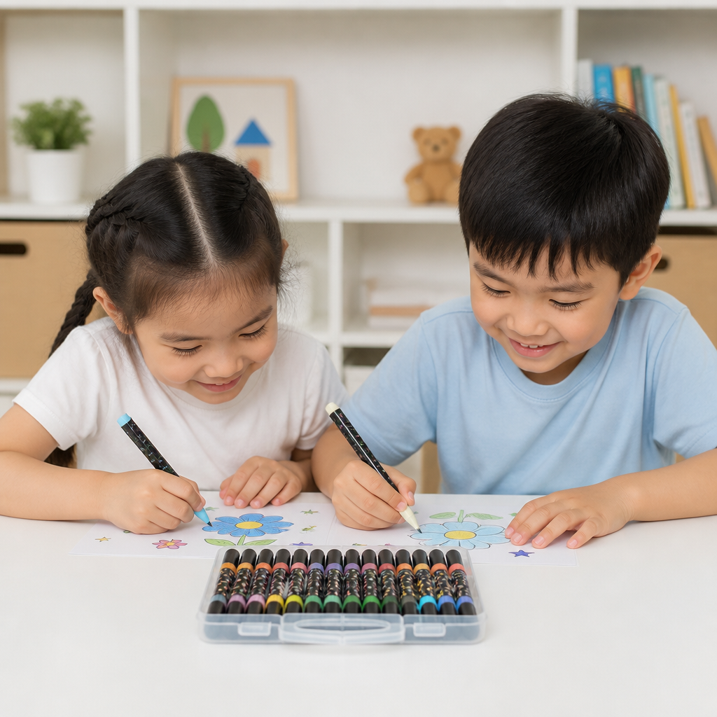 Glitter Dual-Tip Acrylic Paint Marker Set