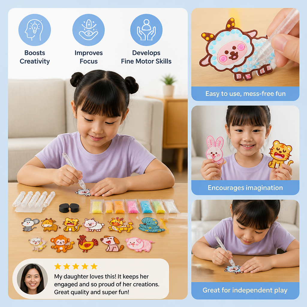 DIY Dot Bead Sticker Art Kit for Kids