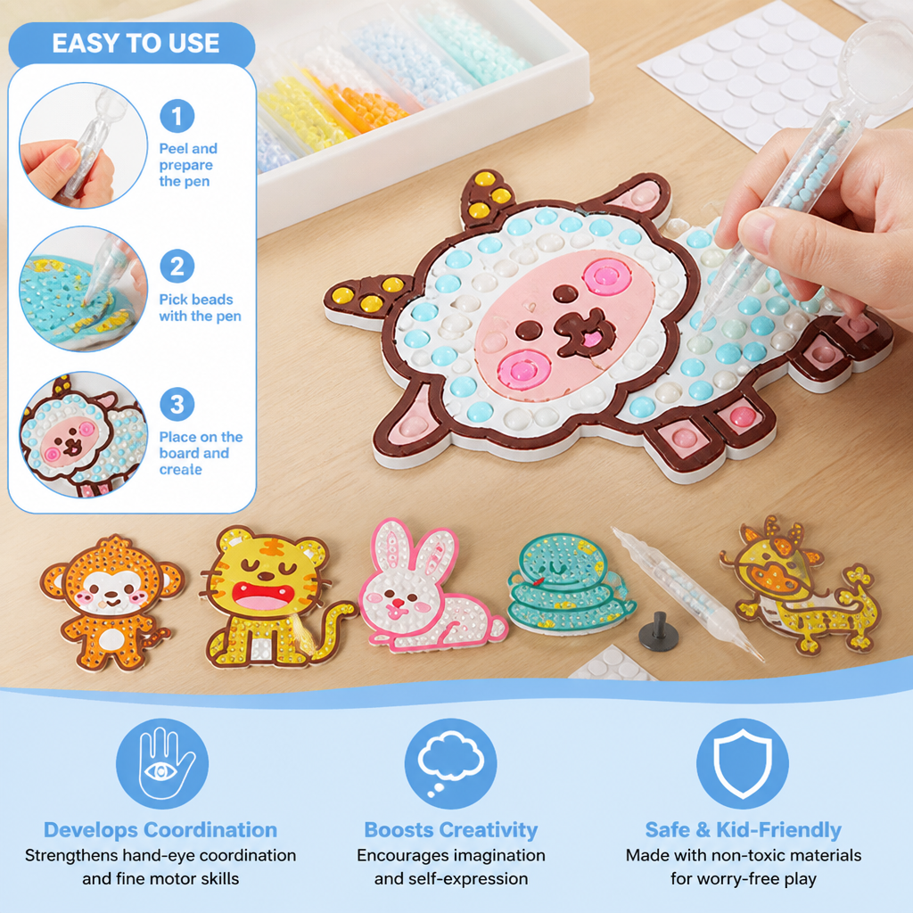 DIY Dot Bead Sticker Art Kit for Kids