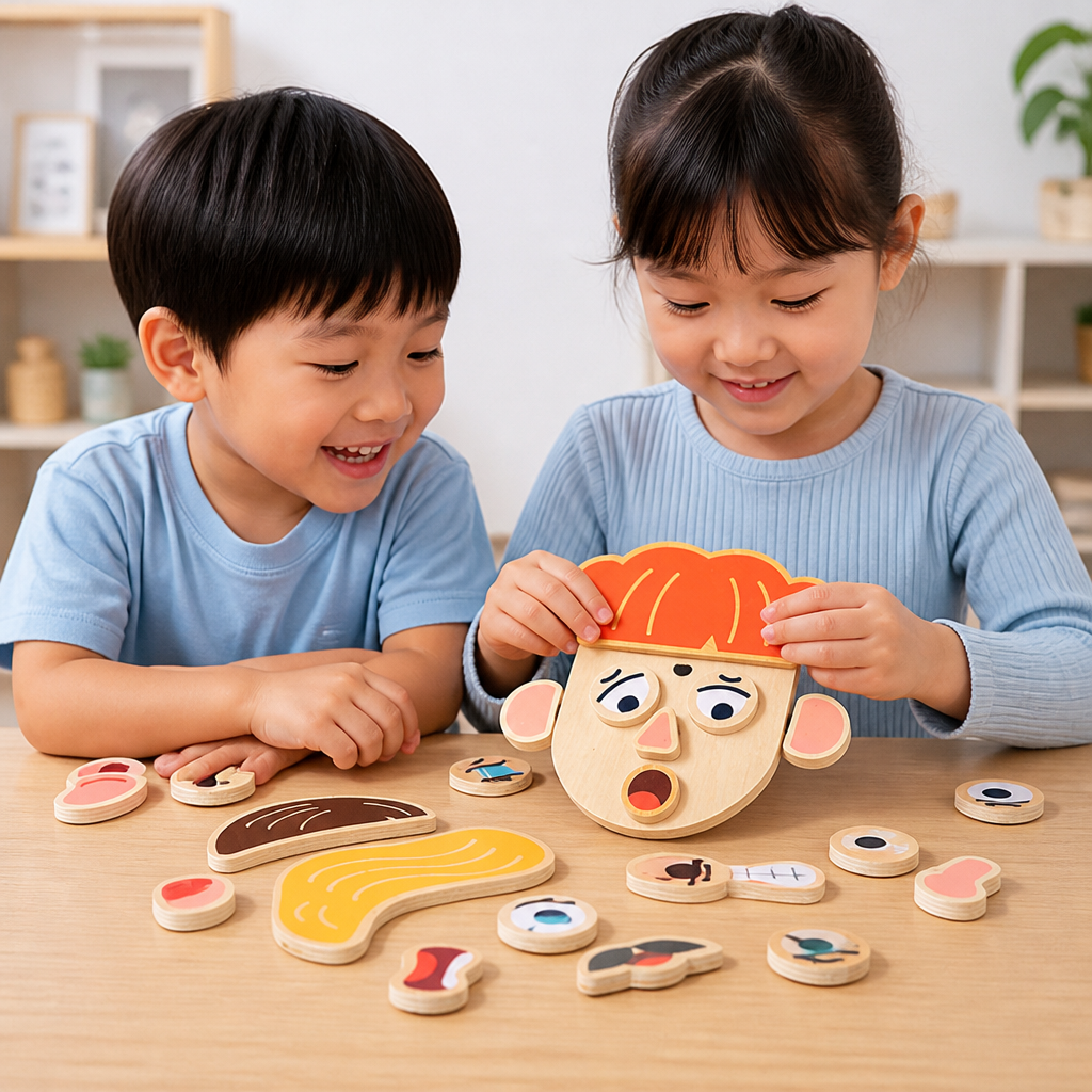 Wooden Facial Expressions & Emotions Learning Toy for Kids