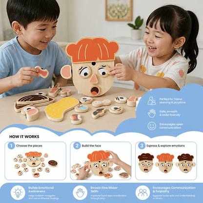 Wooden Facial Expressions & Emotions Learning Toy for Kids