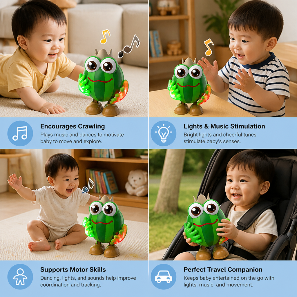 Dancing Watermelon Head-Up Tummy Time Toy with Lights & Music