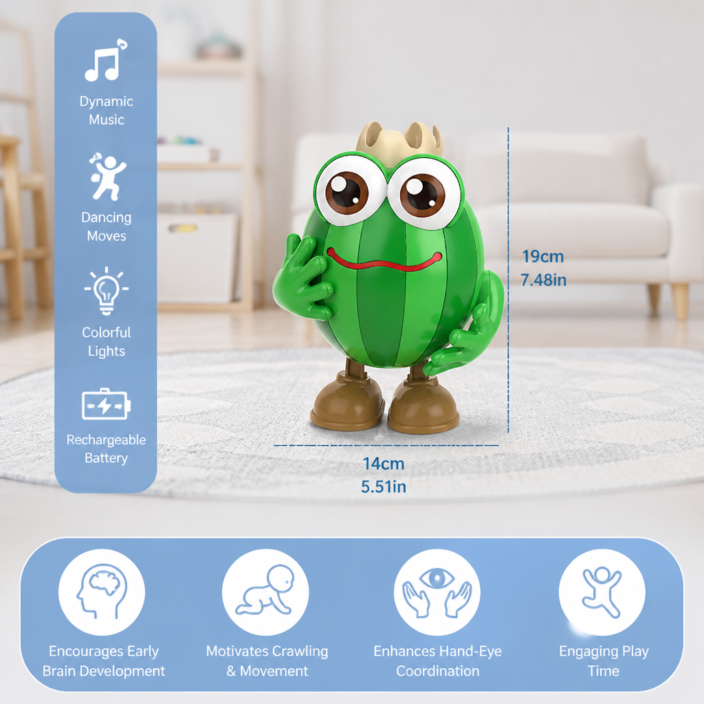 Dancing Watermelon Head-Up Tummy Time Toy with Lights & Music