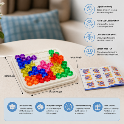 Rainbow Bead Puzzle Board – Logic & Problem-Solving Game