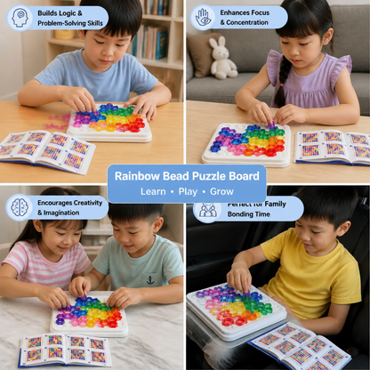 Rainbow Bead Puzzle Board – Logic & Problem-Solving Game