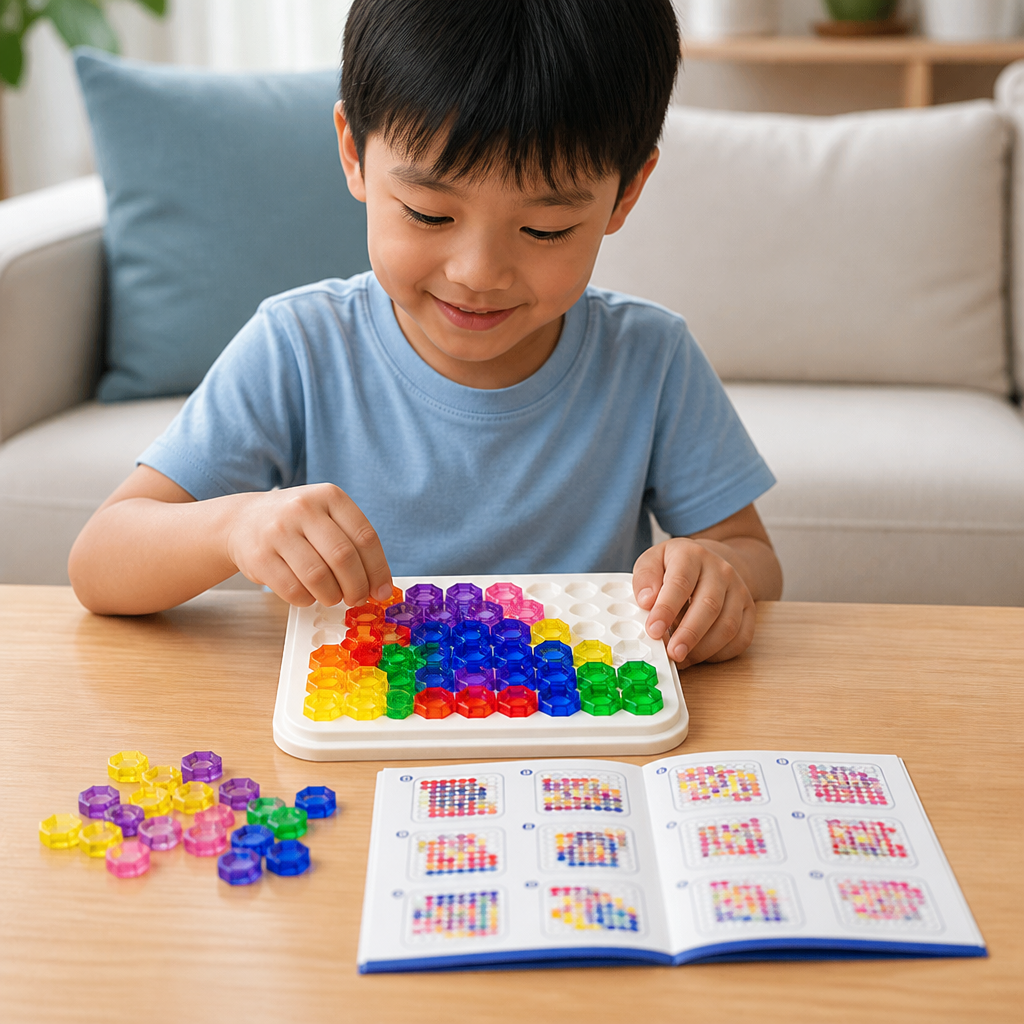 Rainbow Bead Puzzle Board – Logic & Problem-Solving Game