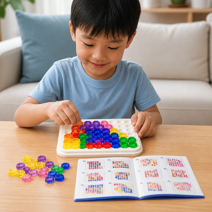 Rainbow Bead Puzzle Board – Logic & Problem-Solving Game