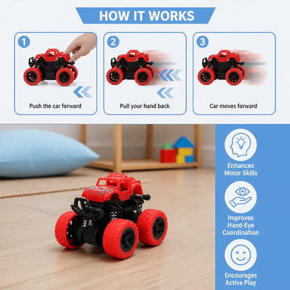 Friction-Powered Monster Truck Stunt Car for Kids