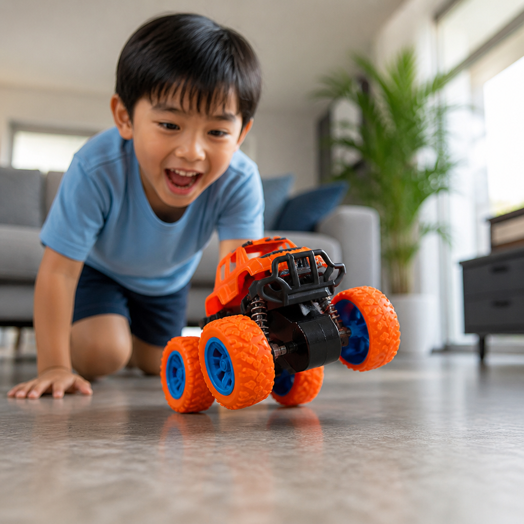 Friction-Powered Monster Truck Stunt Car for Kids