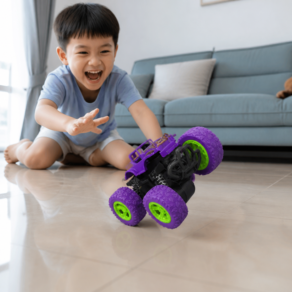Friction-Powered Monster Truck Stunt Car for Kids