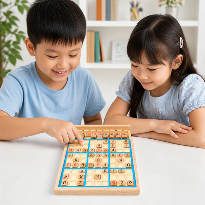 Wooden Sudoku Puzzle Board – Educational Logic & Math Game