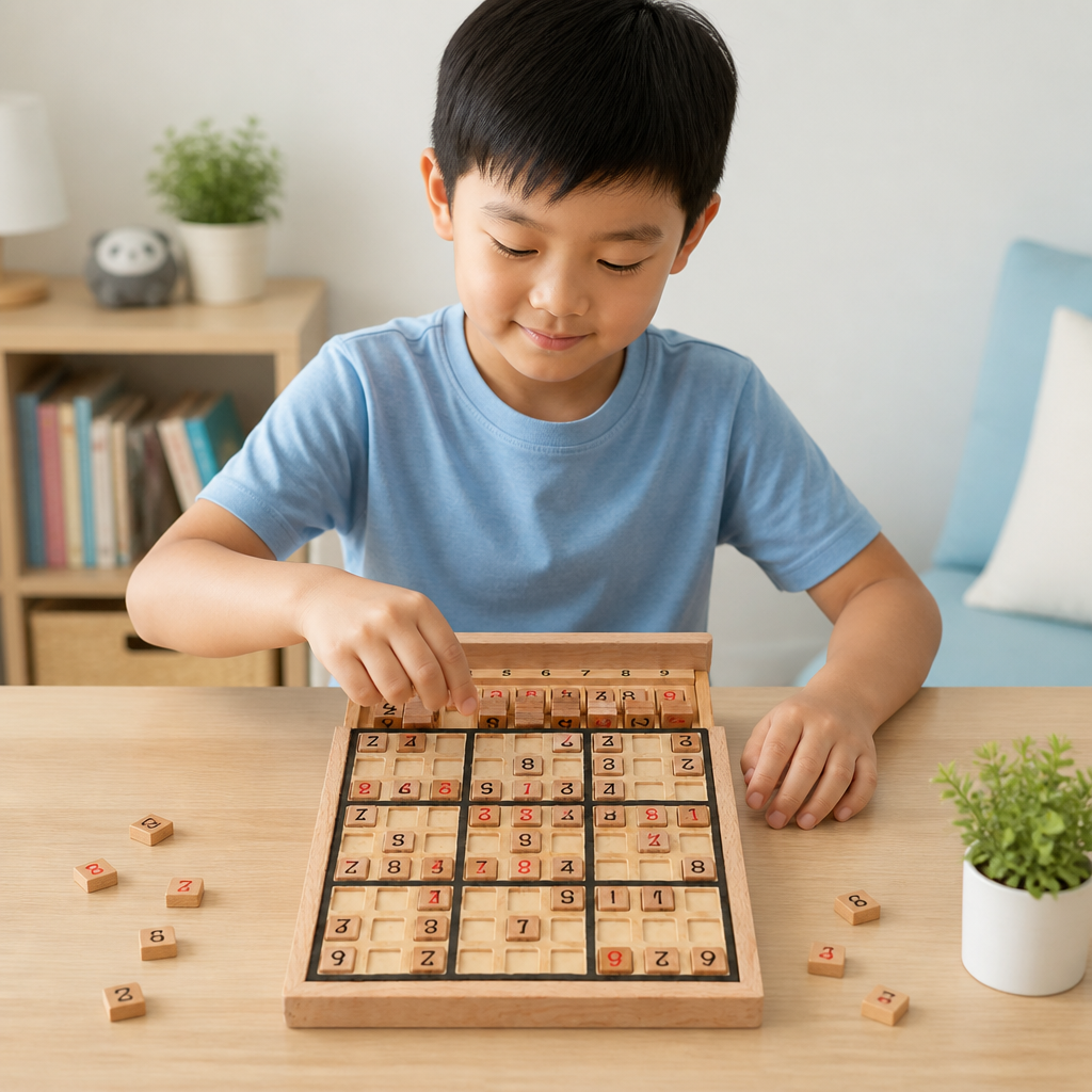 Wooden Sudoku Puzzle Board – Educational Logic & Math Game