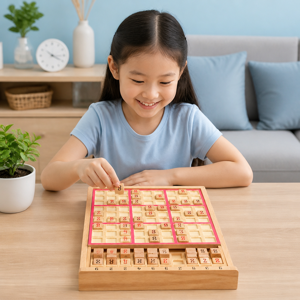 Wooden Sudoku Puzzle Board – Educational Logic & Math Game