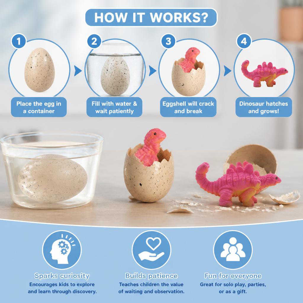 Educational Grow-in-Water Dinosaur Hatching Egg Toy for Kids