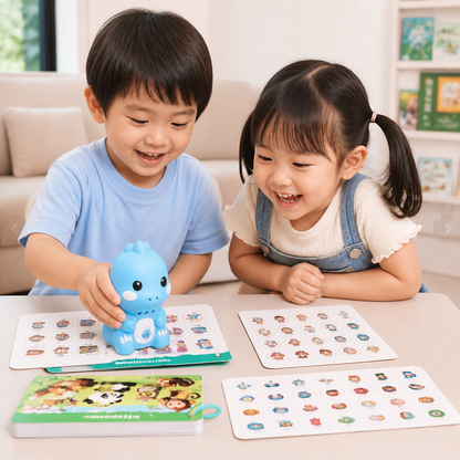 Interactive Dinosaur Talking Flash Cards & Stickers – Montessori Phonics & Sight Words Learning Set