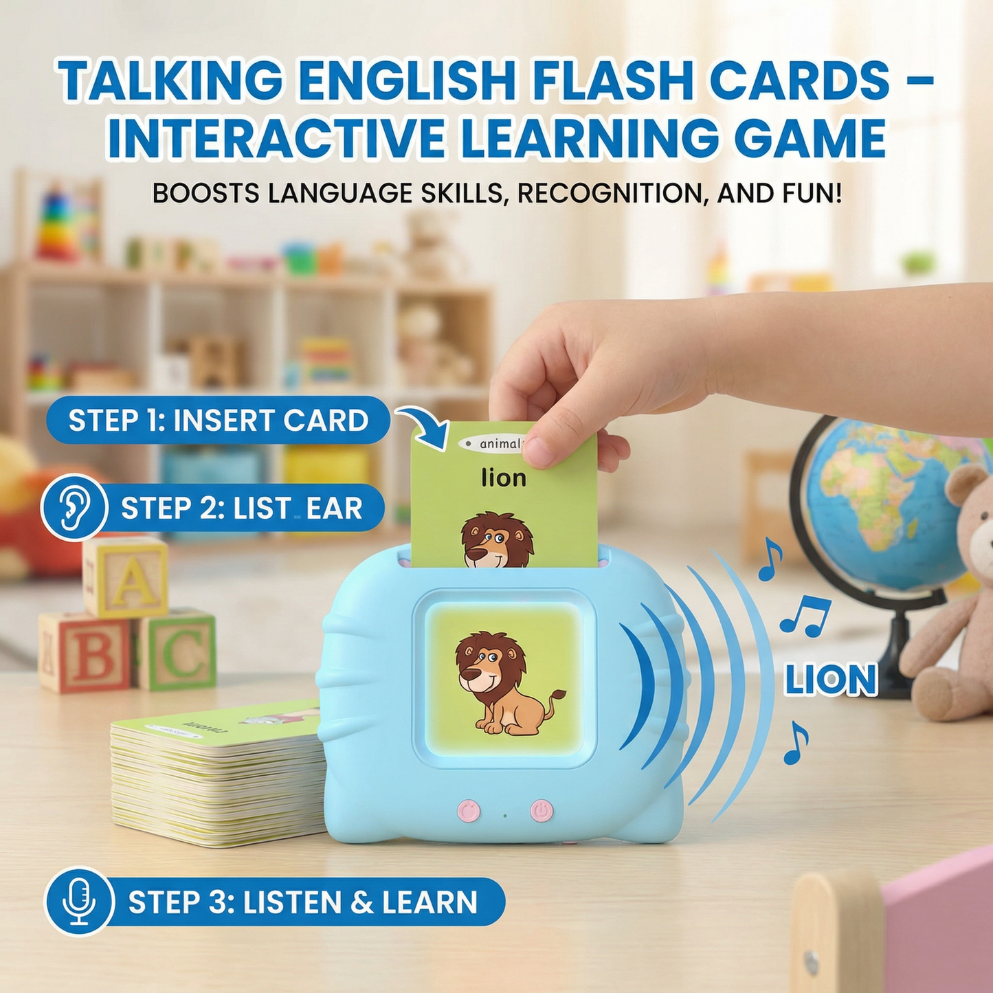 Talking English Flash Cards – Interactive Learning Game for Kids
