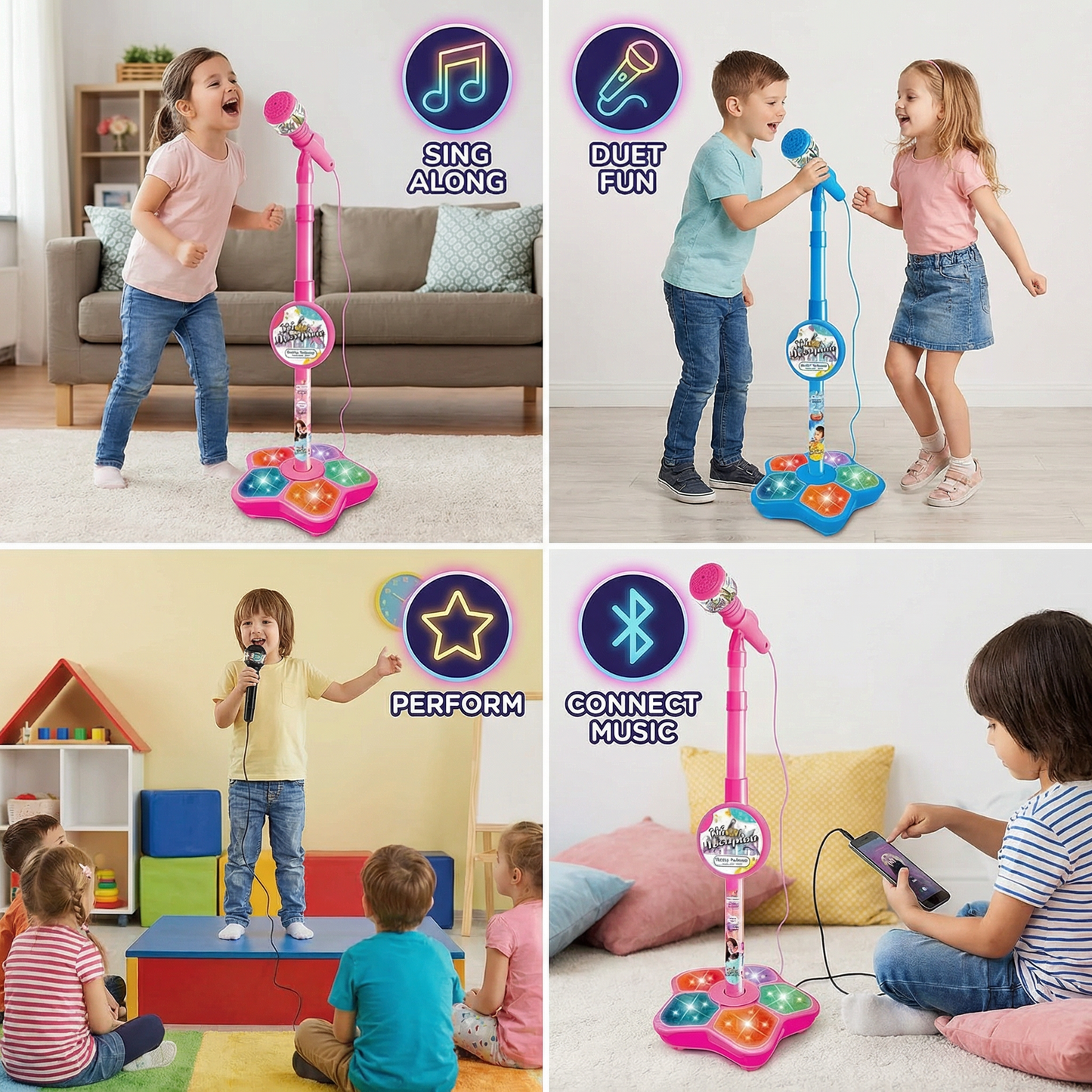 Kids Karaoke Machine with Microphone Stand – Singing Fun Set