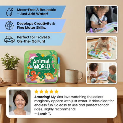 Magic Water Drawing Book – Reusable Mess-Free Colouring Fun