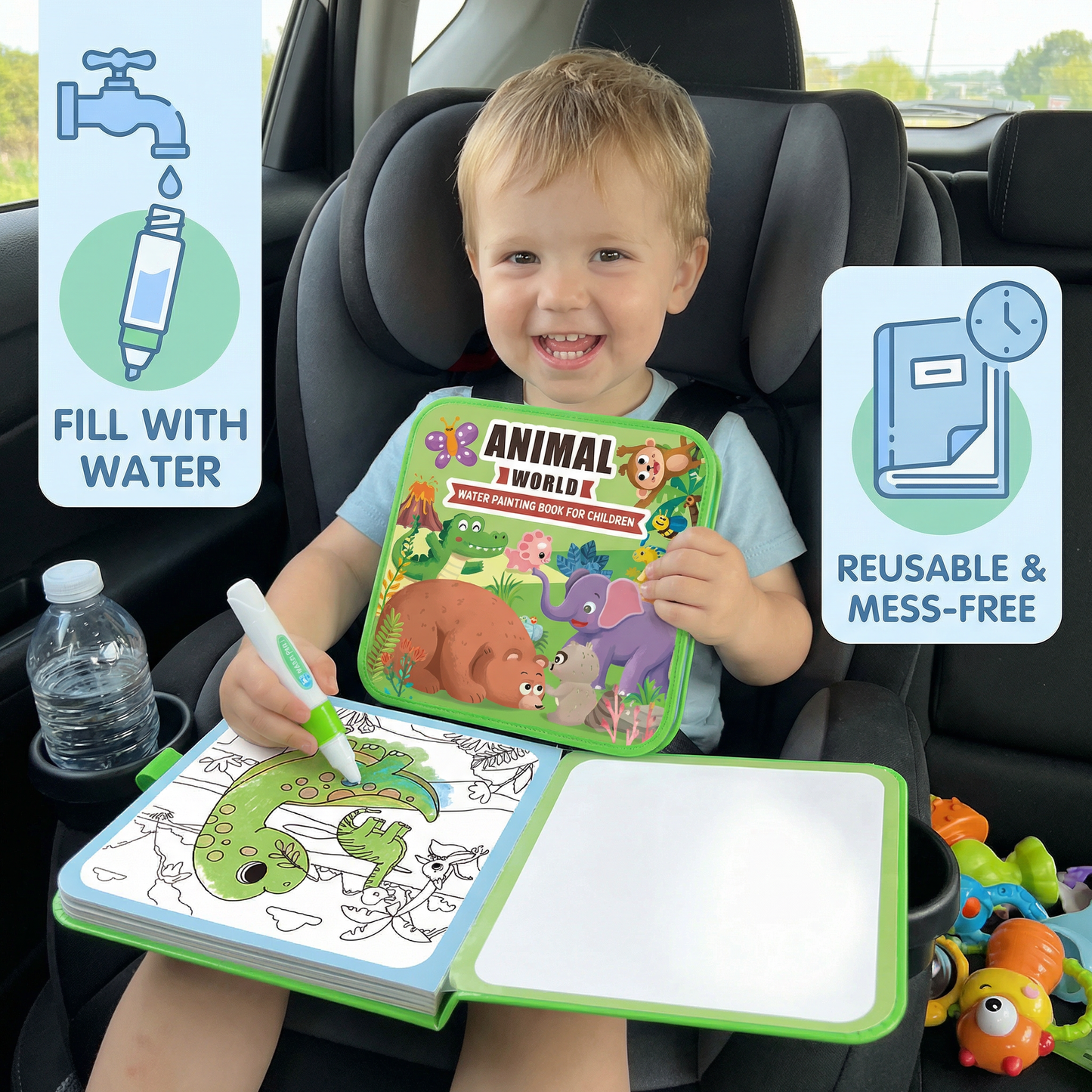 Magic Water Drawing Book – Reusable Mess-Free Colouring Fun
