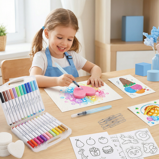 Creative Sponge Painting Art Set for Kids – DIY Bubble Effect Craft Kit