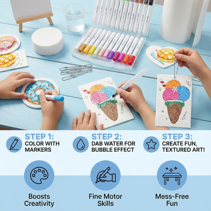 Creative Sponge Painting Art Set for Kids – DIY Bubble Effect Craft Kit