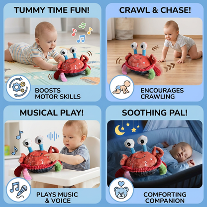 Interactive Musical Crab with Voice Function – Moving Educational Toy for Babies