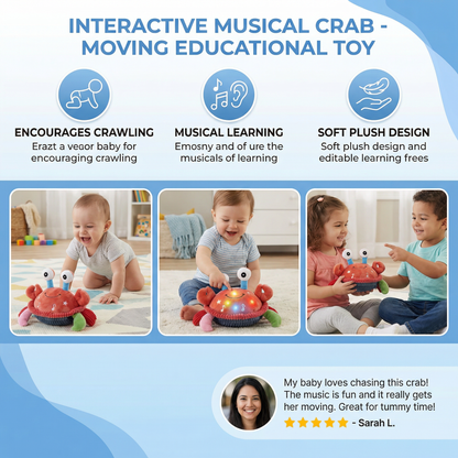 Interactive Musical Crab with Voice Function – Moving Educational Toy for Babies