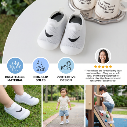 Summer baby shoes with non-slip soles and breathable material