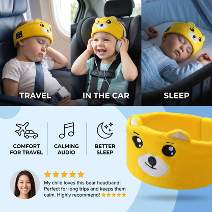 2-in-1 Sleep Headband with Bluetooth Speakers – Soft Wireless Headband for Travel & Sleep
