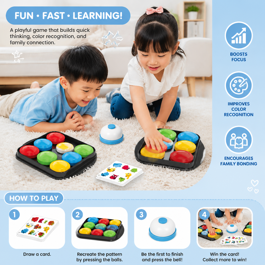 Educational Color Pattern Match Family Bell Game