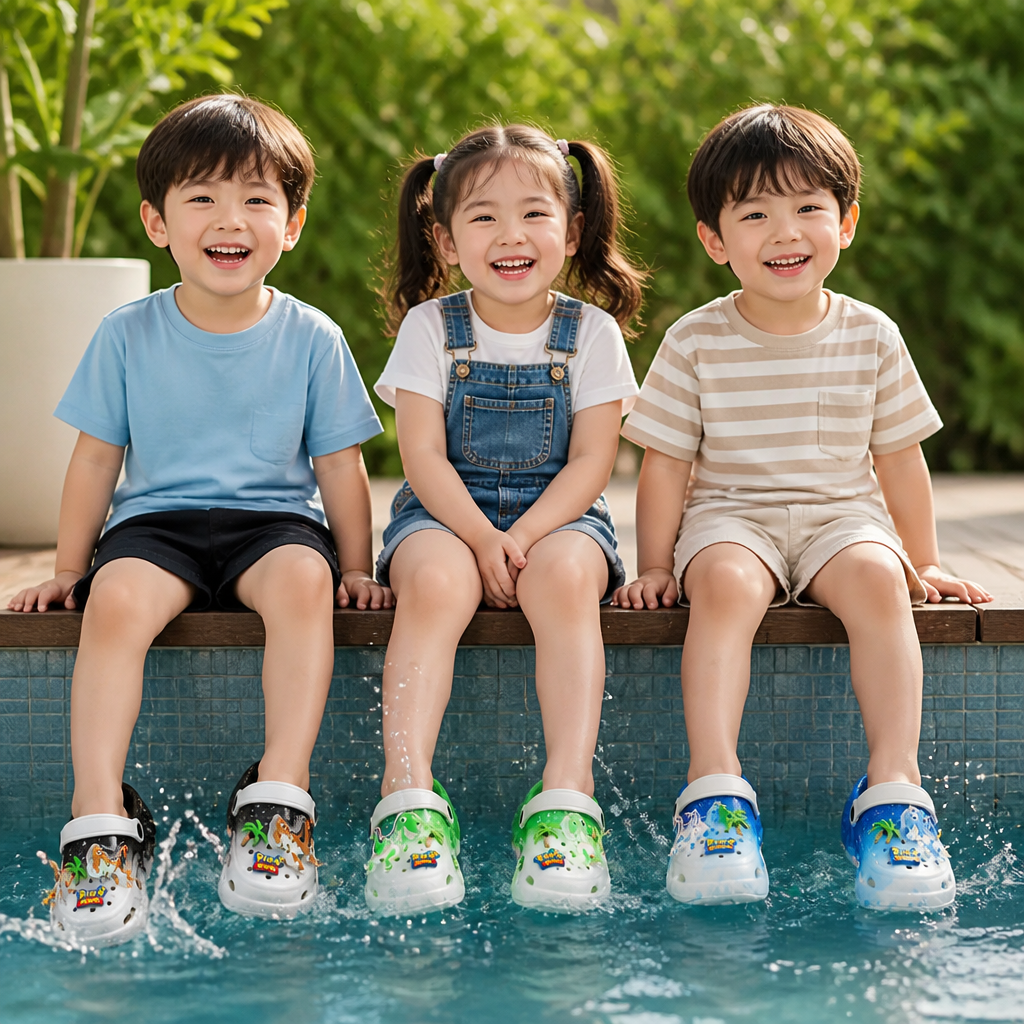 Kids’ LED Dinosaur Clogs – Light-Up Non-Slip Summer Garden & Beach Shoes
