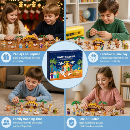 Christmas Nativity Building Blocks Advent Calendar for Kids
