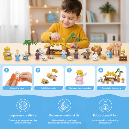 Christmas Nativity Building Blocks Advent Calendar for Kids