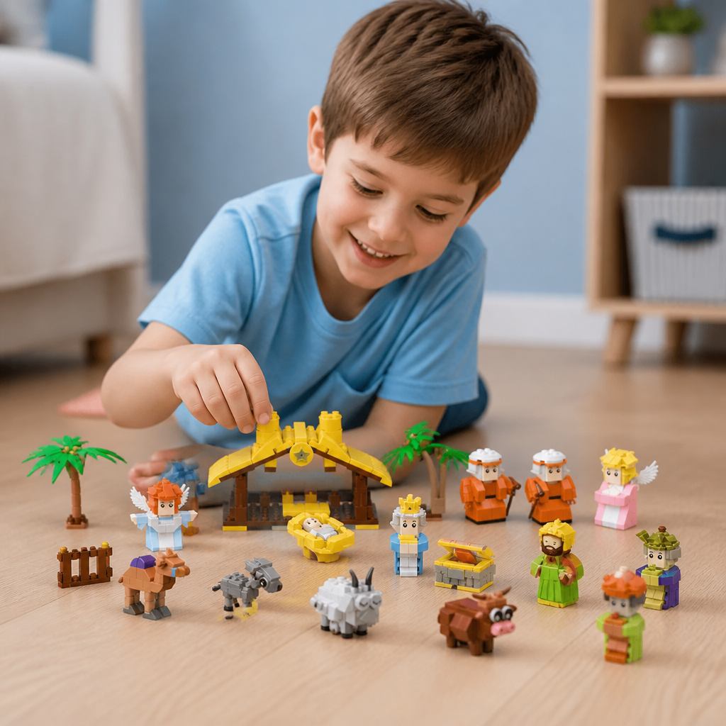 Christmas Nativity Building Blocks Advent Calendar for Kids