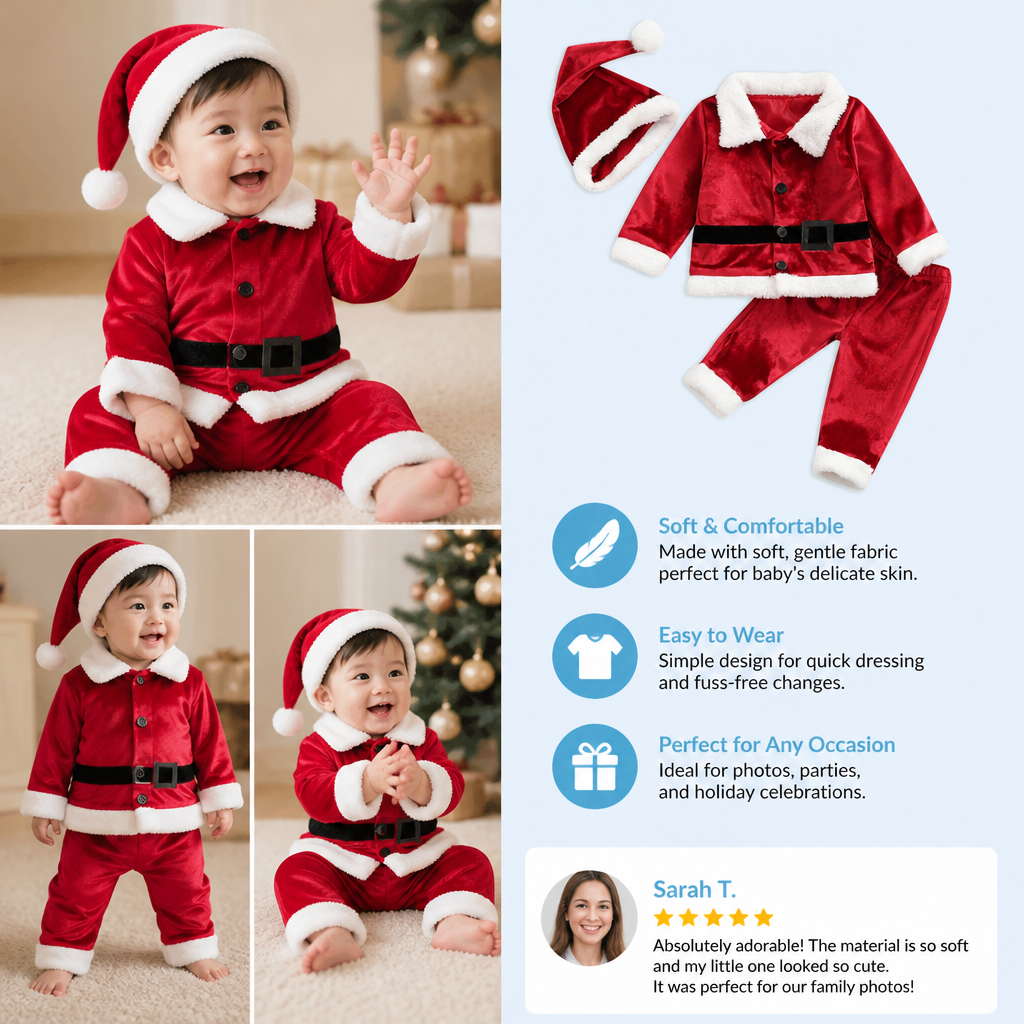 Baby & Toddler Santa Costume Set