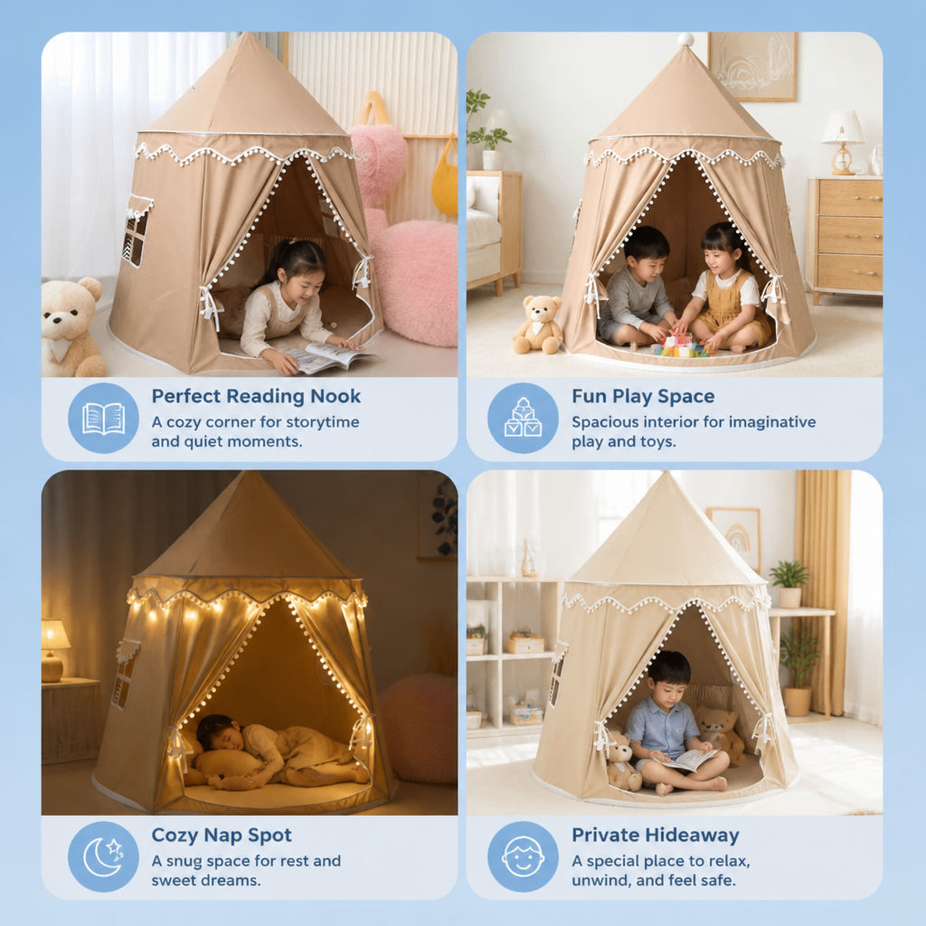 Cozy Kids Play Tent – A Charming Hideaway for Reading & Play