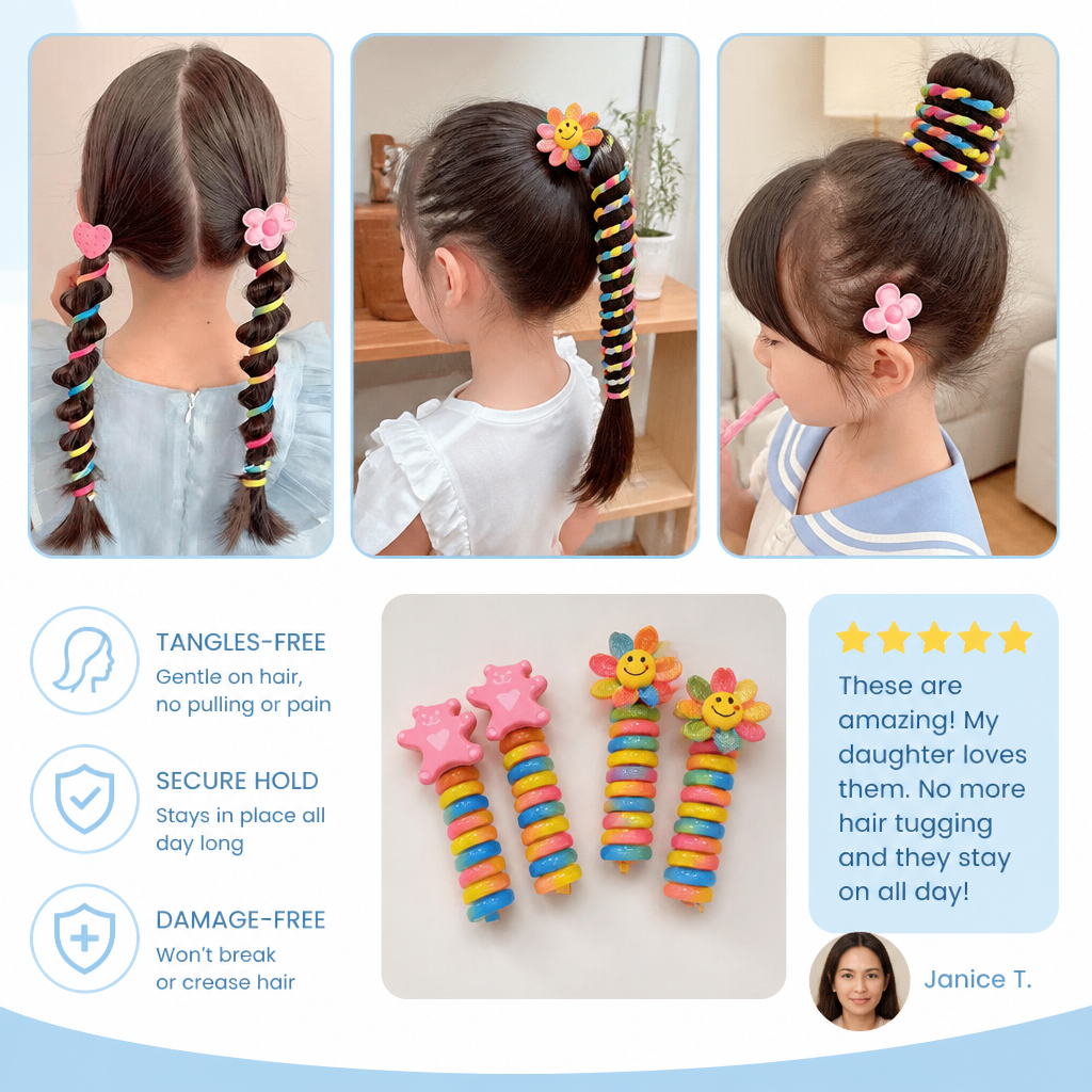 Cute Kids Spiral Hair Tie Set