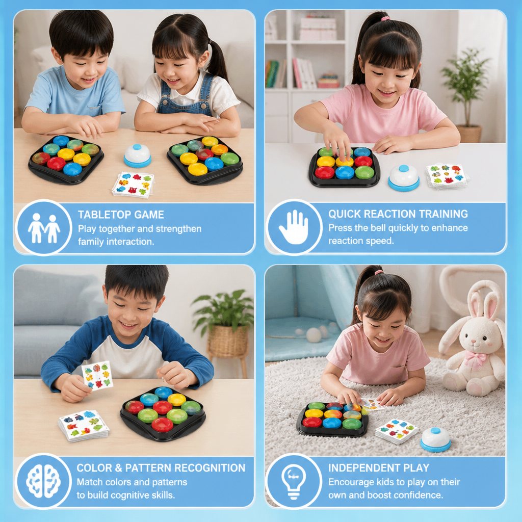 Educational Color Pattern Match Family Bell Game