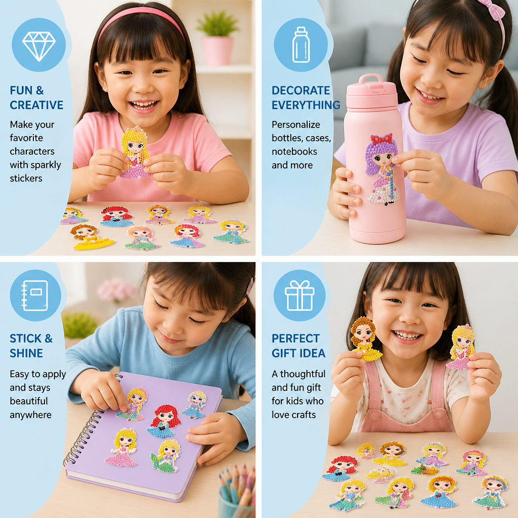 DIY Diamond Art Sticker Craft Kit for Kids